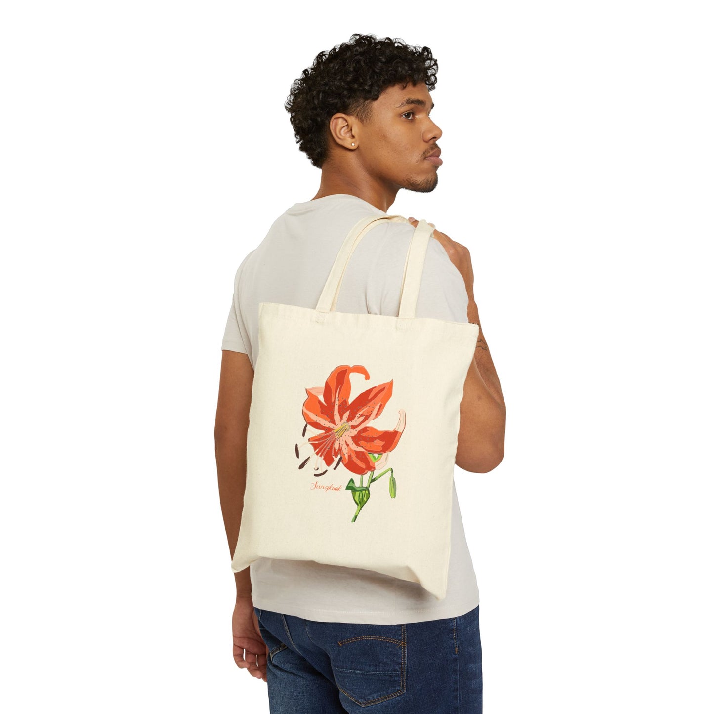 Jungkook Golden Korean Birth flower tote bag