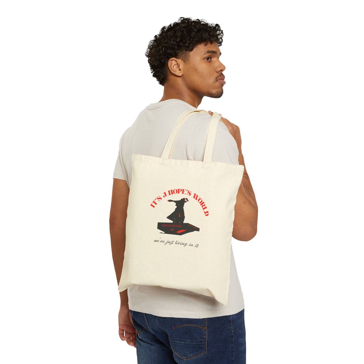 It is JHopes World Tote Own the Streets with this Cotton Canvas Tote Bag