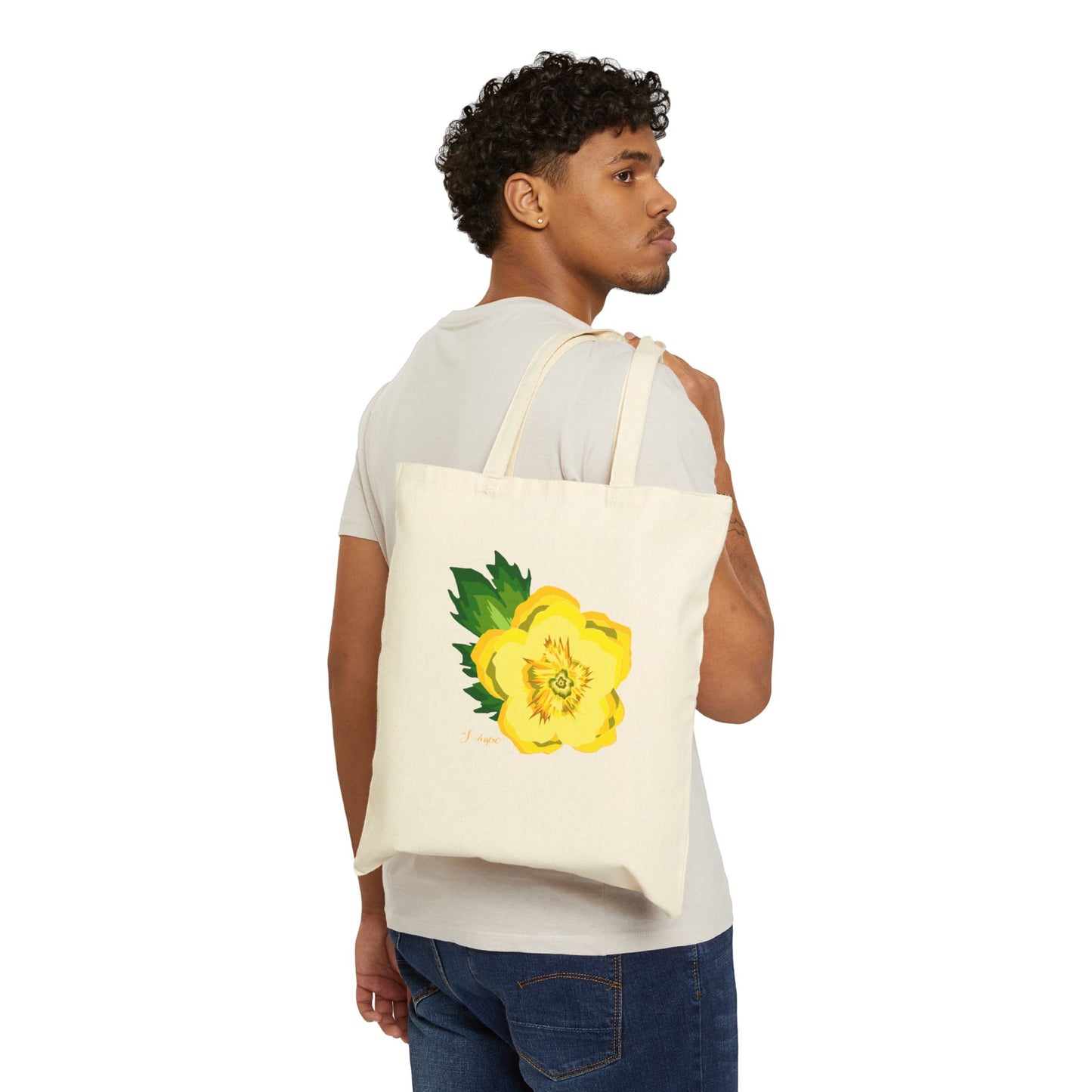 Jhope Hobicore Korean birth Flower custom graphic Cotton Canvas Tote Bag