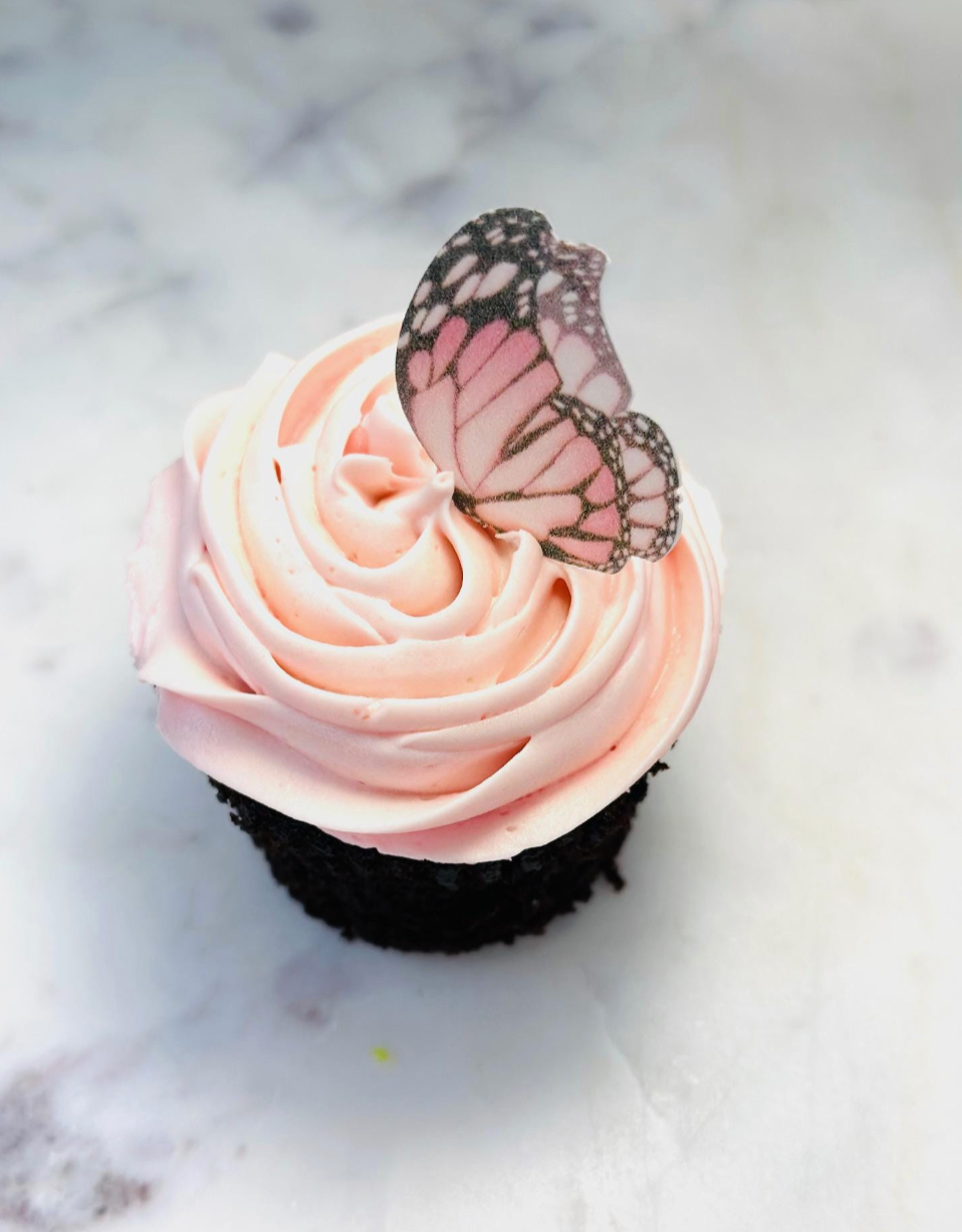 Hot Pink Monarch Edible Pre-Cut 3D Wafer Paper Butterflies - Multi Sized Edible Butterflies