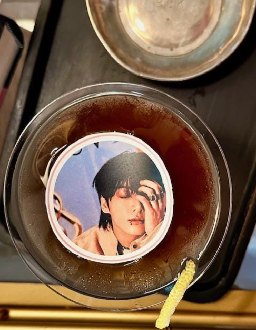 BTS Jungkook GOLDEN Edible drink toppers party decoration cocktail dessert toppers edible wafer paper icing cello