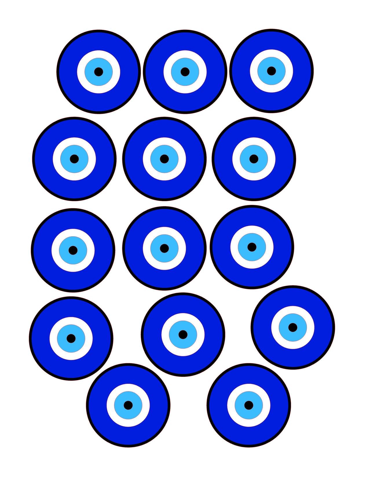 Evil Eye Topper Bulk Order OVER 99 Ct. Custom Wafer Paper Dessert Decoration for Greek All Parties & Events