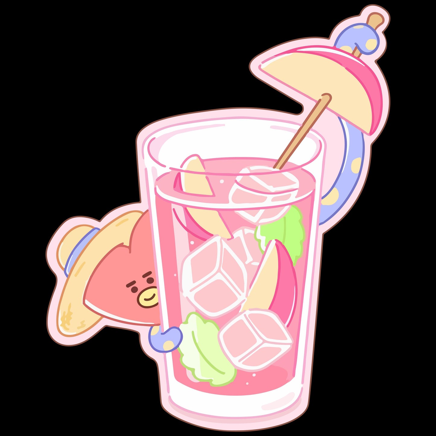 BTS BT21 Straw Toppers: Summer Party Decorations for K-pop Fans, Cute Drink Accessories