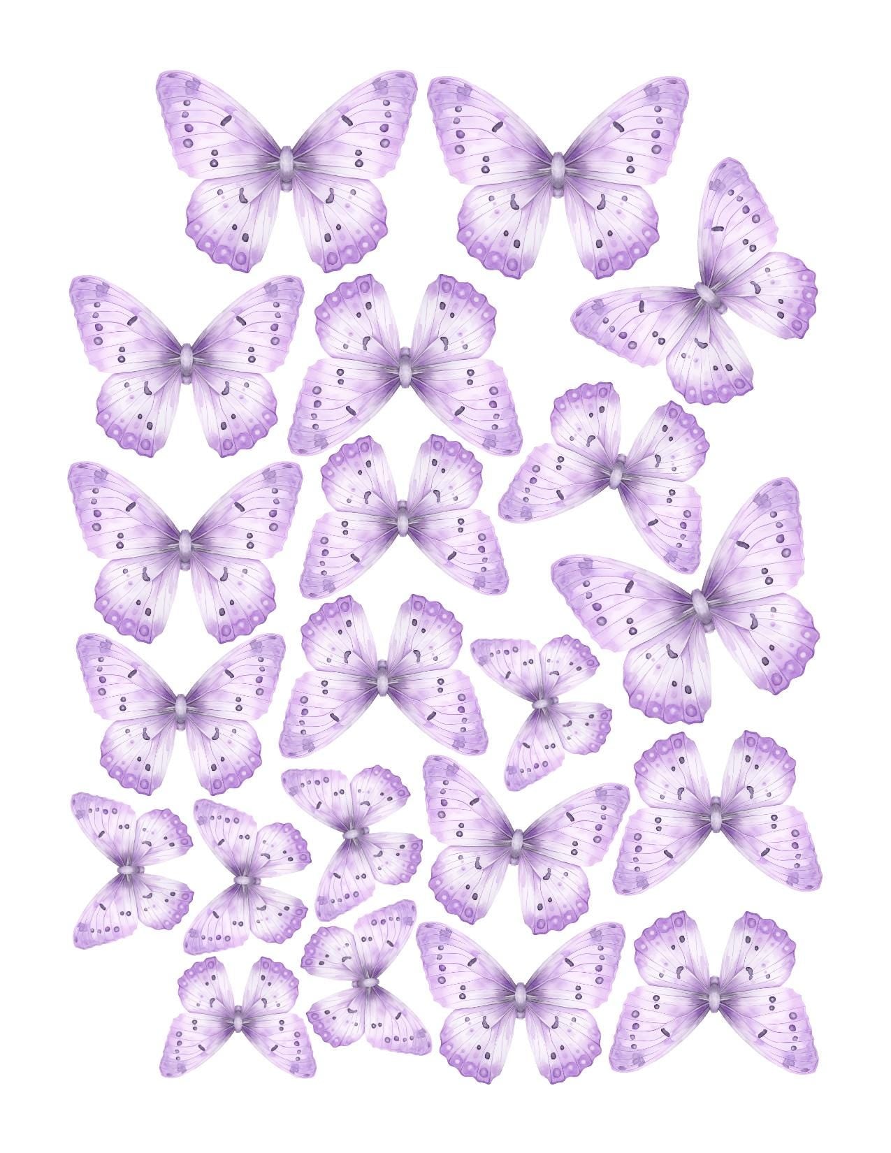 Spotted Boho Custom Edible Pre-Cut 3D Wafer Paper Butterflies - Multi-Sized For Cakes, Desserts, Drinks, Parties, Weddings and Bouquets