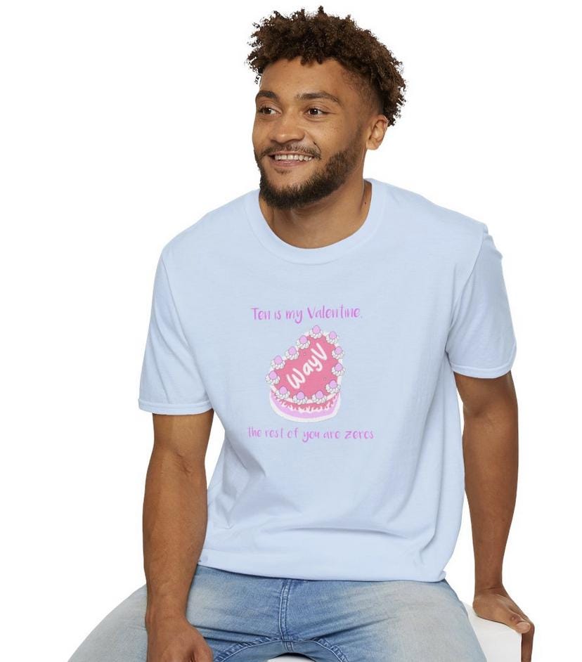 WayV Kpop Shirt, Ten Valentine Tee, Fan Merch, Concert Outfit, Unisex Cotton T-Shirt