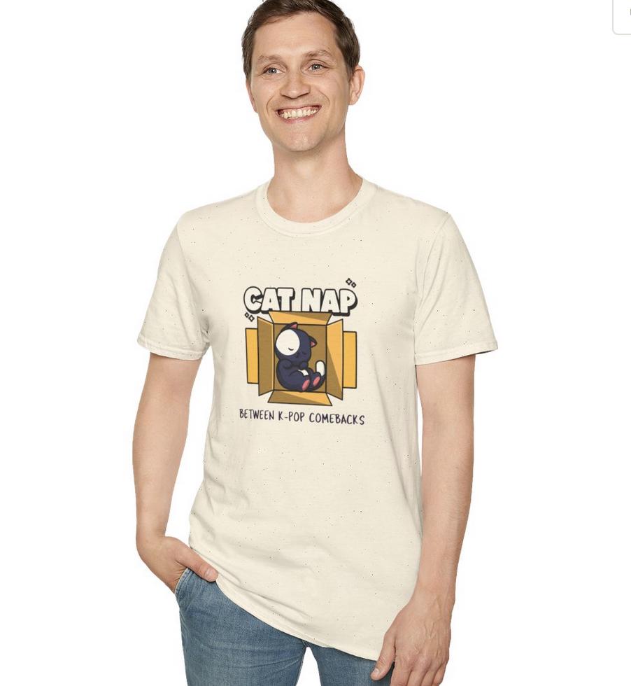 Kpop Cat Shirt, Cat Naps Between Comebacks Tee, Funny Fan Merch, Concert Outfit, Unisex Cotton T-Shirt