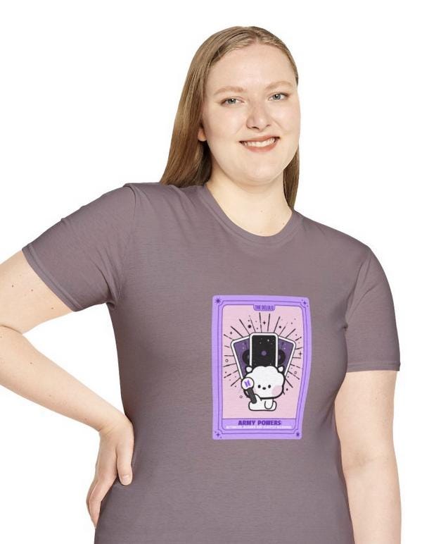 BTS Kpop Shirt, BT21 RJ Tarot Tee, Army Fan Merch, Concert Outfit, Unisex Cotton T-Shirt