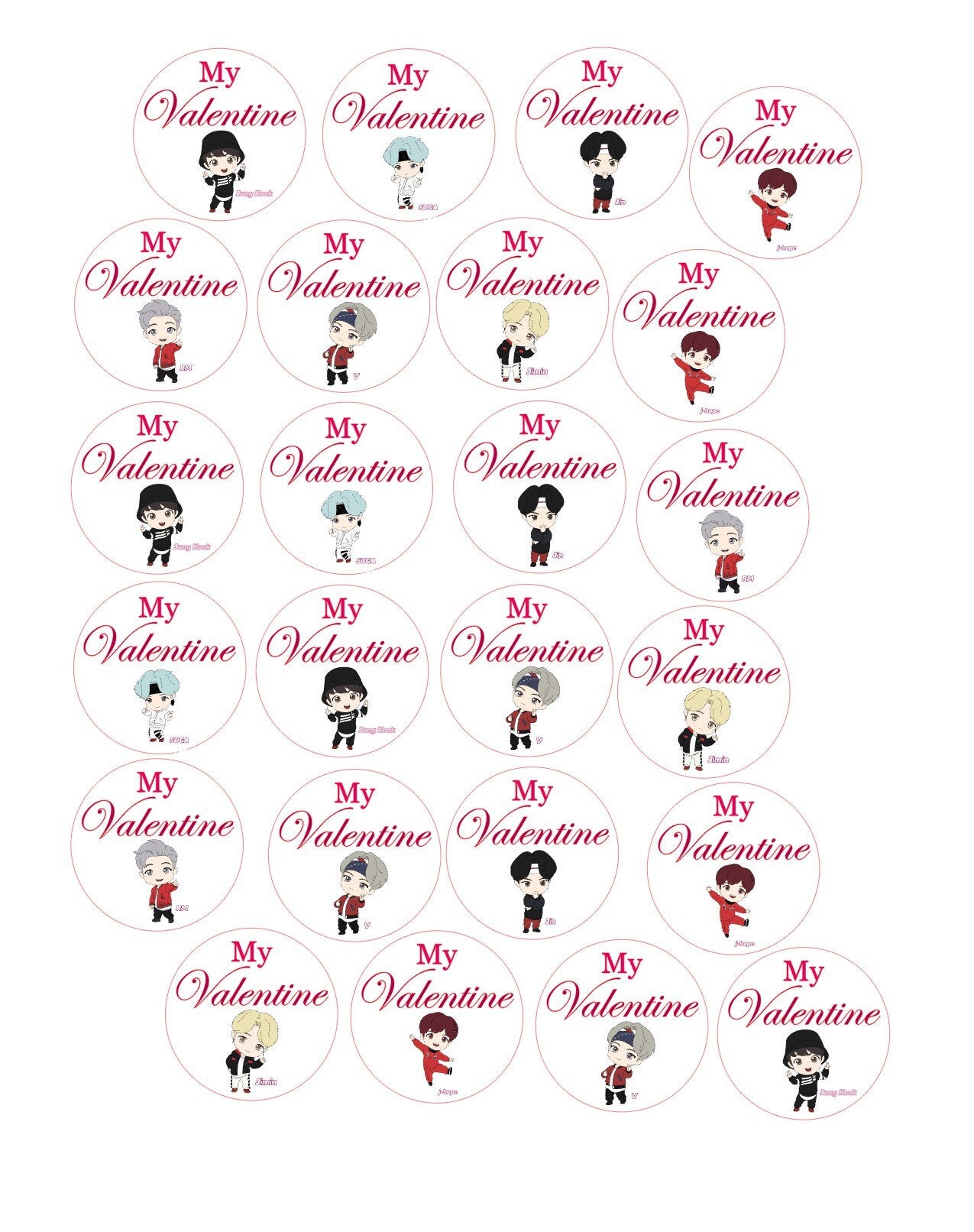 BTS Tiny Tan Mic Drop Valentine's Day Custom Edible Drink Toppers Confetti for drinks/bakedgoods/marshmallows