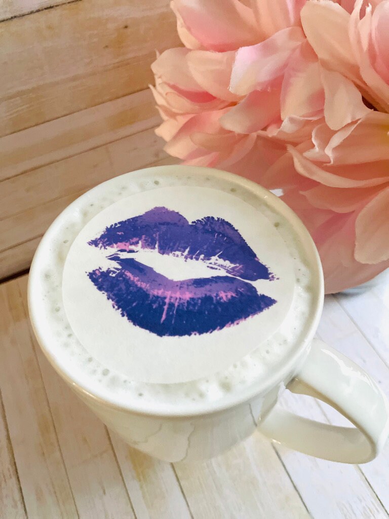 Lipstick Kiss Custom Edible Drink Toppers Confetti for drinks/bakedgoods/marshmallows
