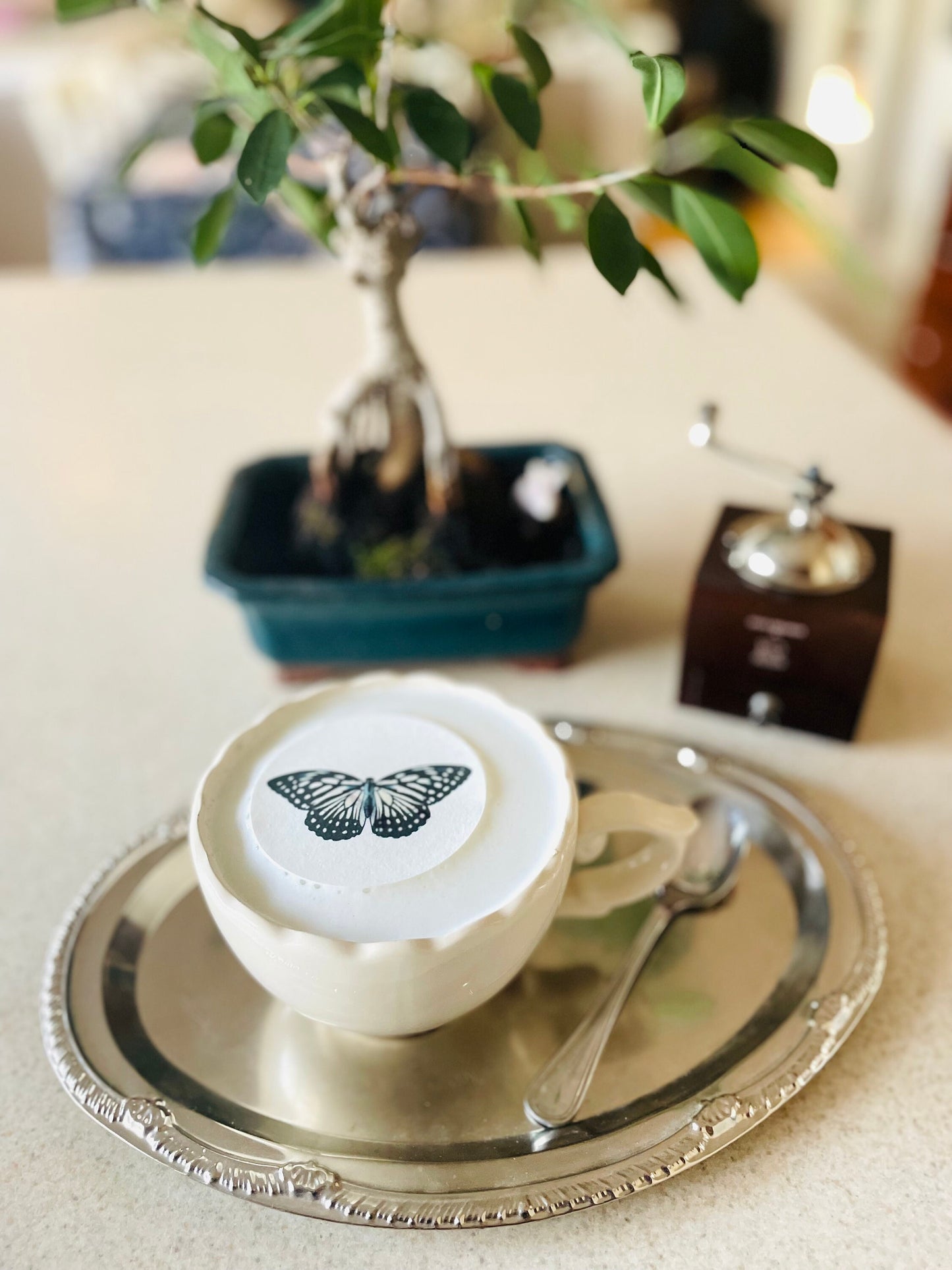 Custom Edible Drink Toppers Assorted Black and Pink Butterfly Decorations for Hot or Cold Drink Icing Sheet Butterflies