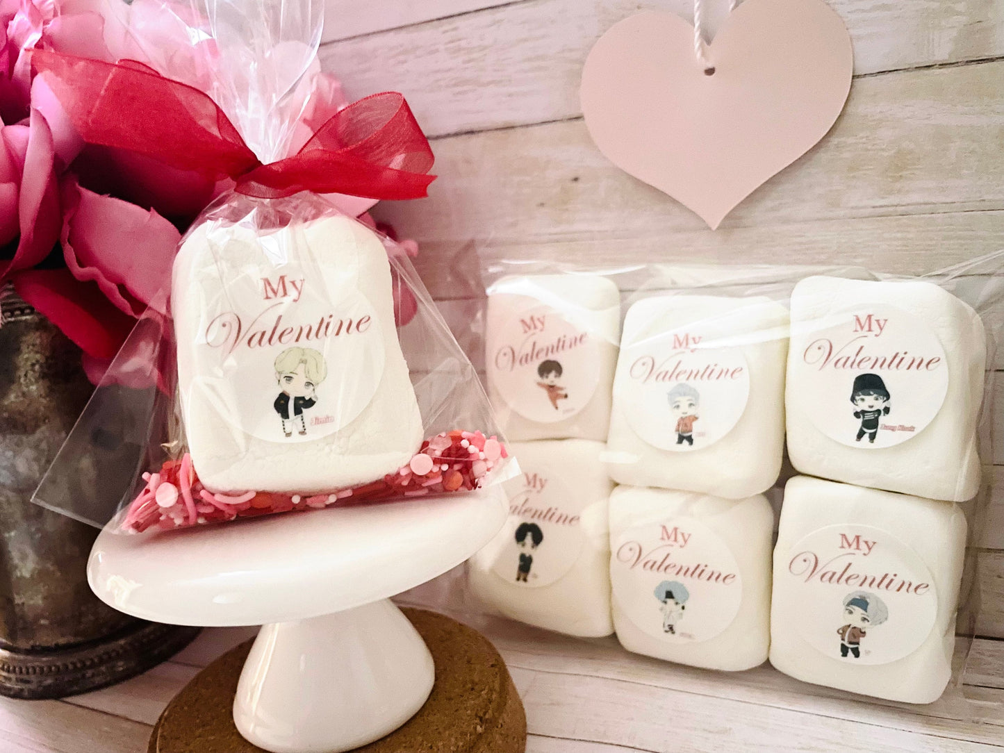BTS Tiny Tan Mic Drop Valentine's Day Custom Edible Drink Toppers Confetti for drinks/bakedgoods/marshmallows