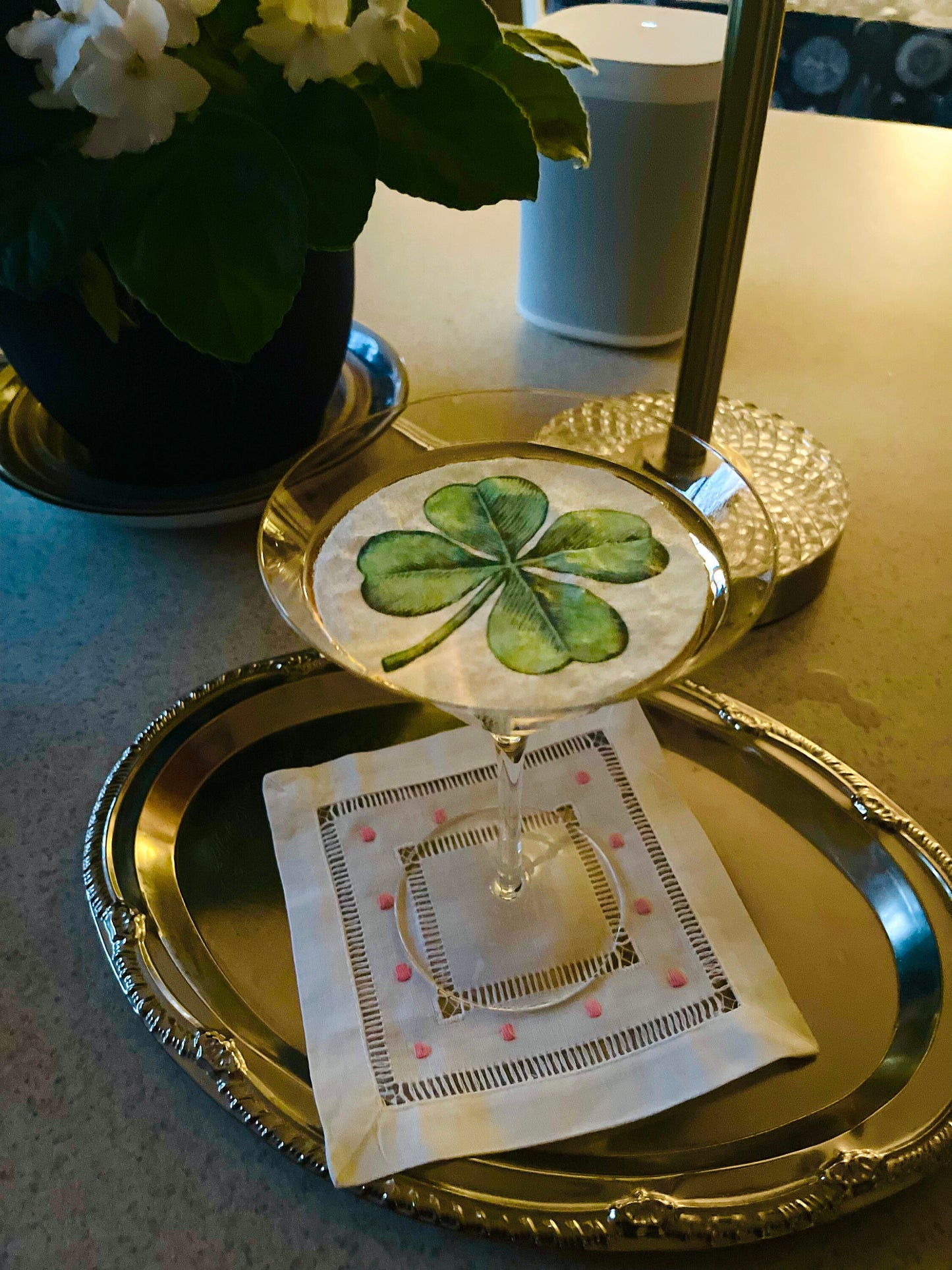 St. Patrick's Day Vintage Shamrock Custom Edible Bar Cocktail Drink Toppers, 2 sizes