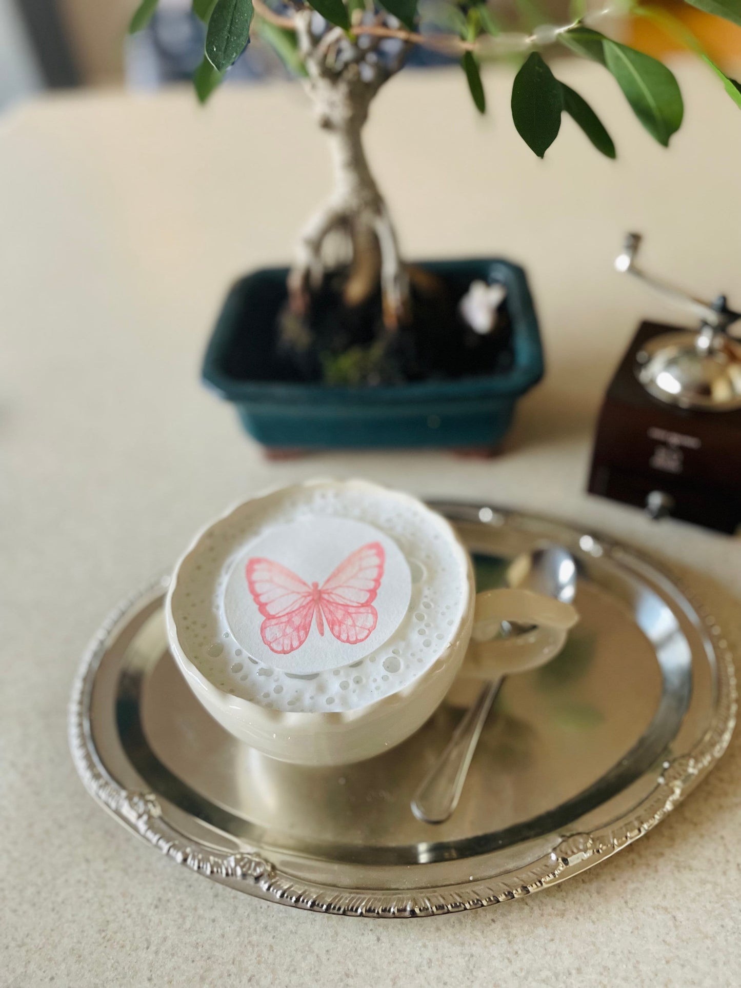 Custom Edible Drink Toppers Assorted Black and Pink Butterfly Decorations for Hot or Cold Drink Icing Sheet Butterflies