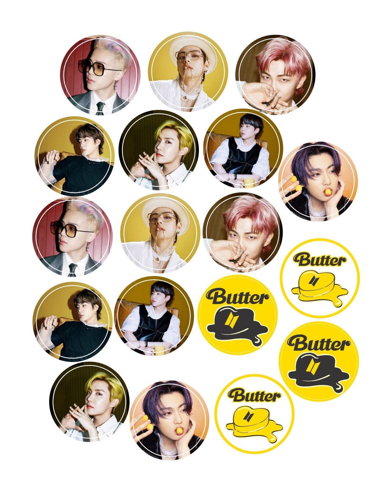 BTS Coffee -BTS BUTTER Hotter- Custom Edible Drink Toppers Confetti for drinks/bakedgoods/marshmallows