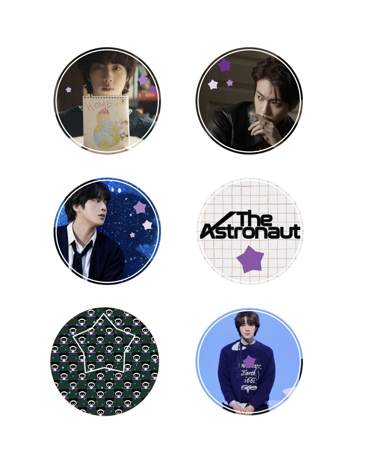 BTS Jin Astronaut Wooteo Cupcake Drink Toppers for Cake Topper Party Decoration Seokjin Astronaut Topper