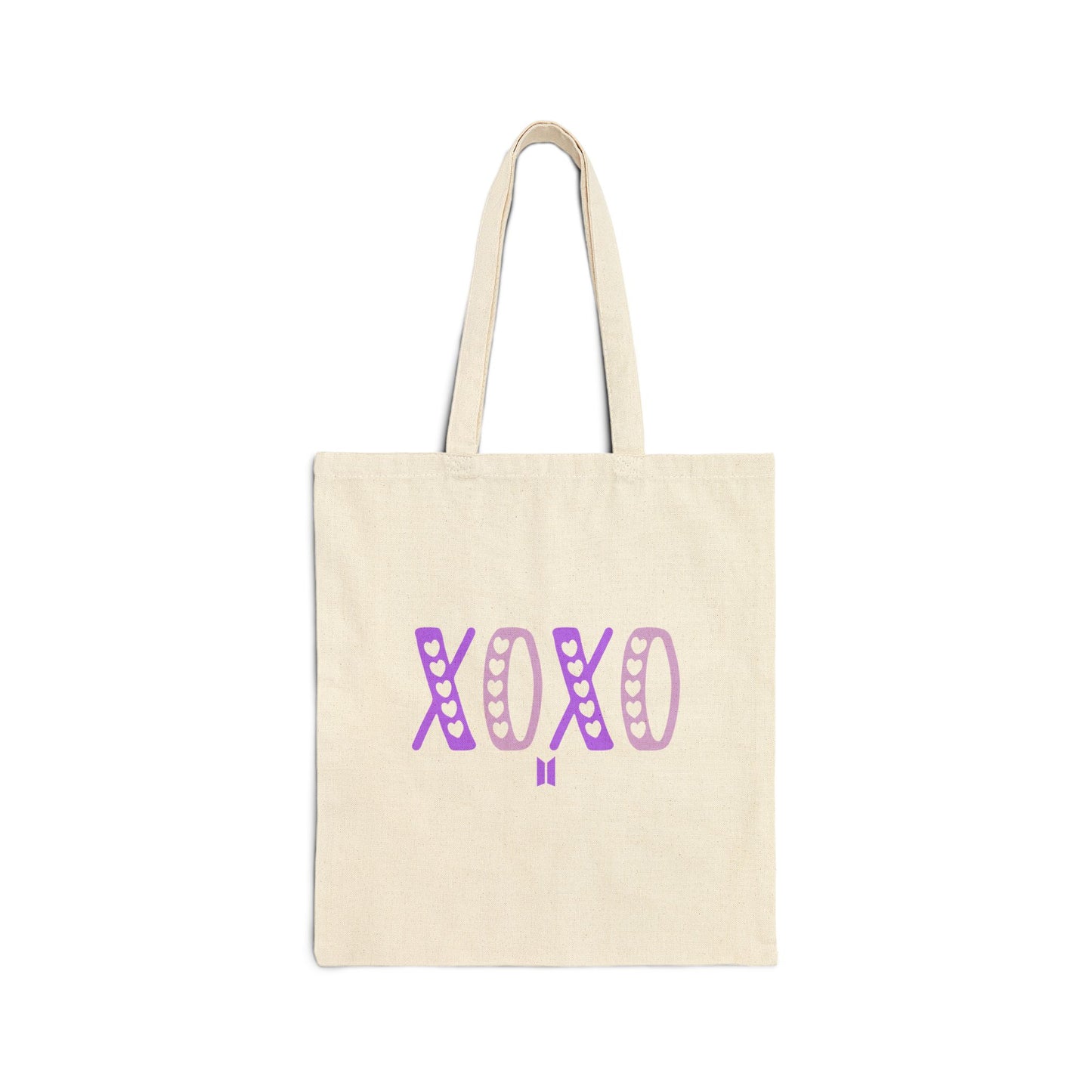 XOXO BTS Cotton Canvas Tote Bag bangtan fan design reusable grocery book bag