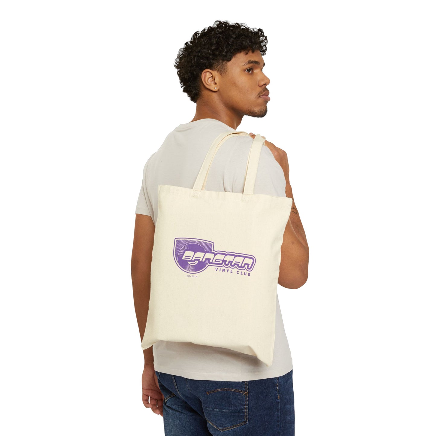 Bangtan Vinyl Club T-Shirt  Spin It Like BTS Cotton Canvas Tote Bag