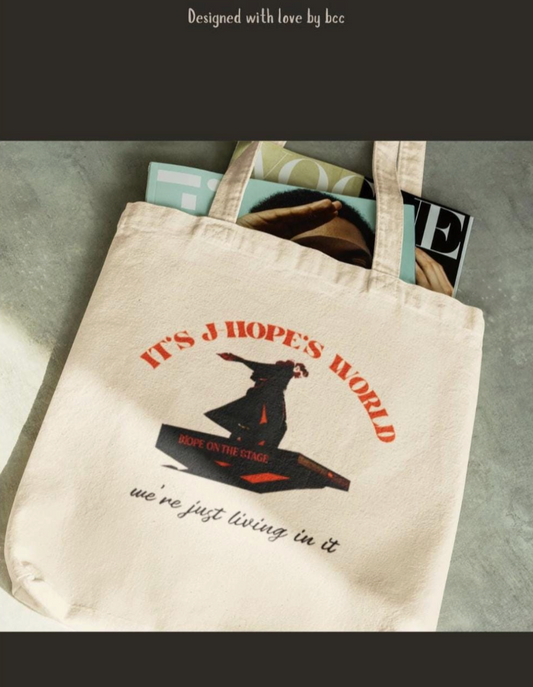 It is JHopes World Tote Own the Streets with this Cotton Canvas Tote Bag