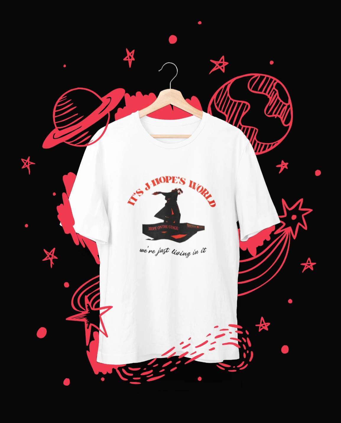 It is JHopes World We Just Exist Unisex Softstyle T-Shirt