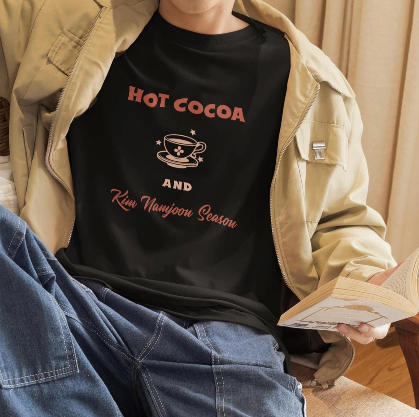 Kim Namjoon and Hot Cocoa Season custom fan shirt