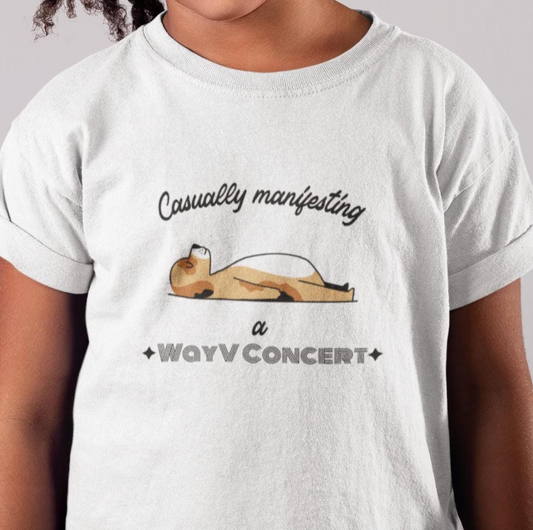 NCT WayV Bella Quietly manifesting a WayV concert custom fan shirt