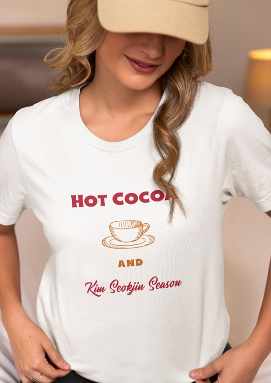 Kim Seokjin and Hot Cocoa Season custom fan shirt