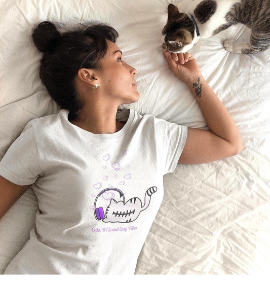 BTS Funny T lofi chill vibes Cats BTS and cozy vibes custom fan shirt