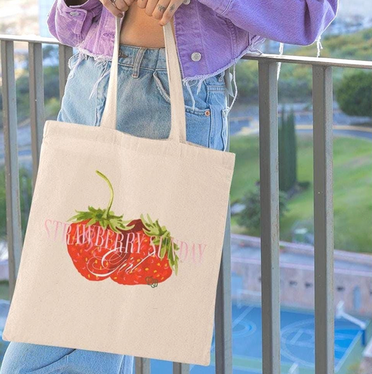 NCT DoJaeJung Strawberry Sunday cotton canvas fan tote bag Jungwoo Jaehyun Doyoung 127