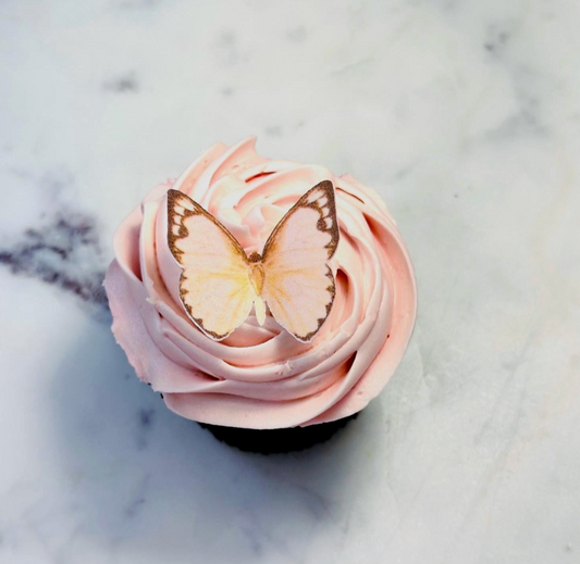 Peach Pre-Cut 3D Wafer Paper Butterflies Multi Sized Edible Butterflies