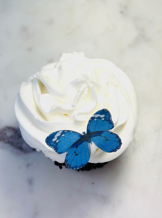 Electric blue Edible Pre-Cut 3D Wafer Paper Butterflies - Multi-Sized Edible Butterflies