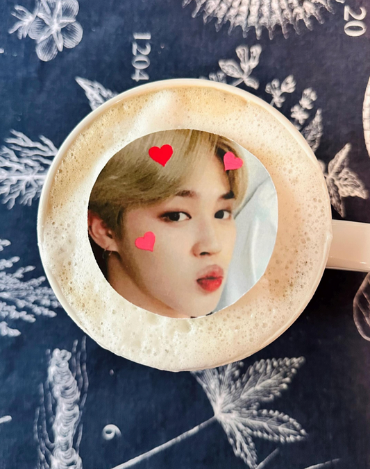 BTS Valentines Kiss Edible Drink/Dessert Topper Icing sheet Wafer paper