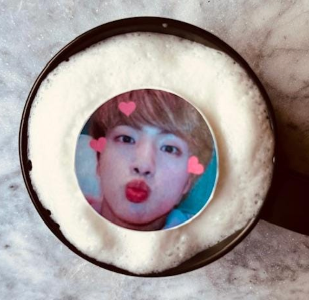 BTS Valentines Kiss Edible Drink/Dessert Topper Icing sheet Wafer paper