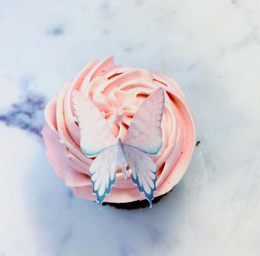 Pink Blue gradient Edible Pre-Cut 3D Wafer Paper Butterflies - Multi-Sized Edible Butterflies