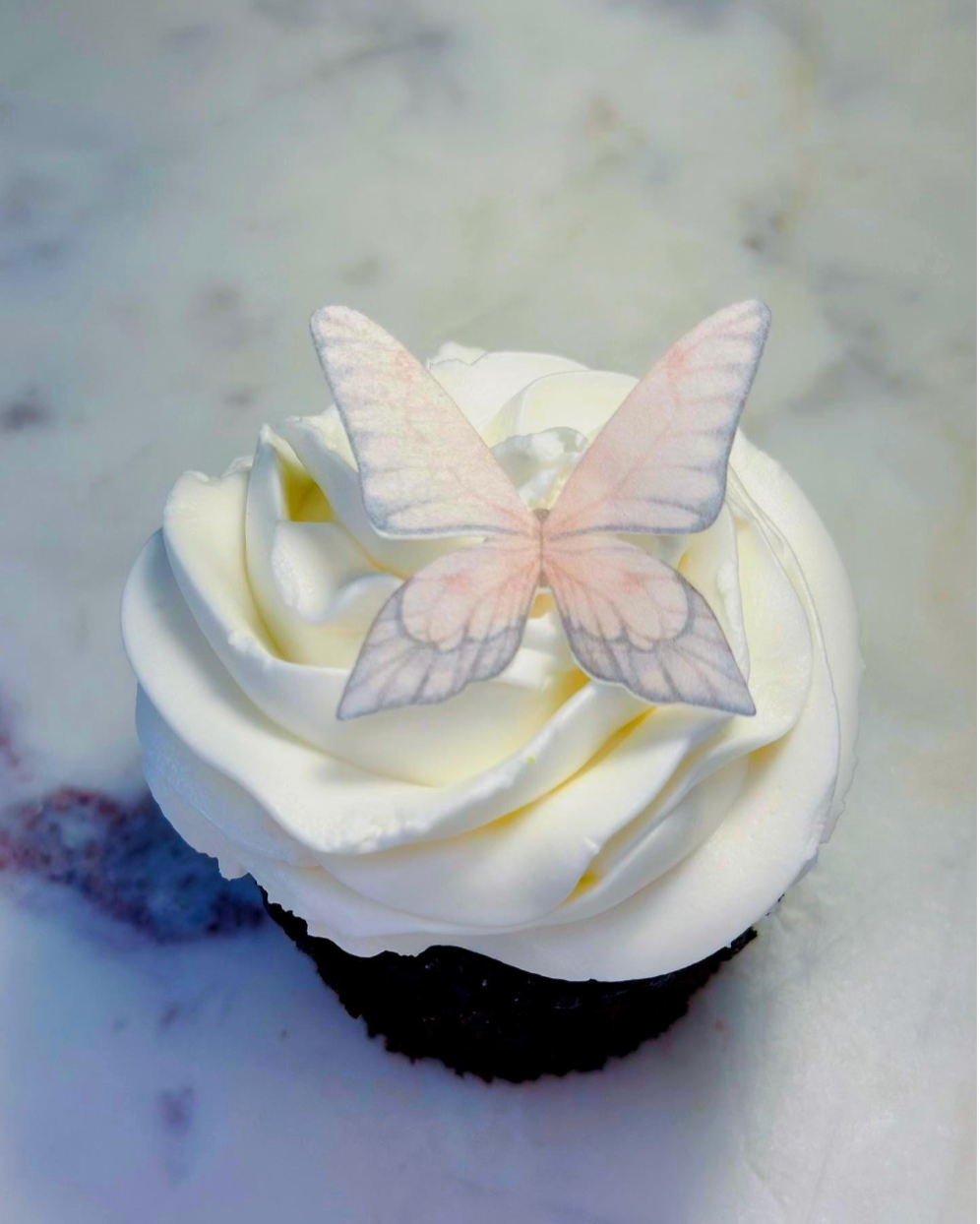 Pink and Grey Edible Pre-Cut 3D Wafer Paper Butterflies - Multi-Sized Edible Butterflies
