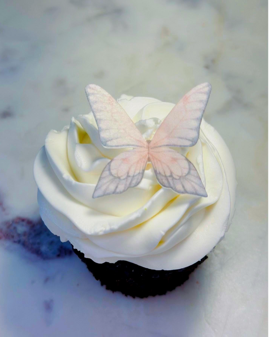 Pink and Grey Edible Pre-Cut 3D Wafer Paper Butterflies - Multi-Sized Edible Butterflies
