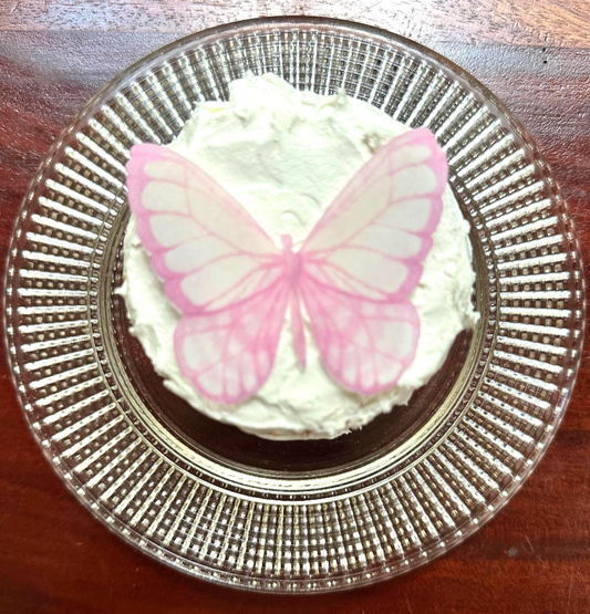 Light Pink Scallopped Edible Pre-Cut 3D Wafer Paper Butterflies - Multi-Sized Edible Butterflies