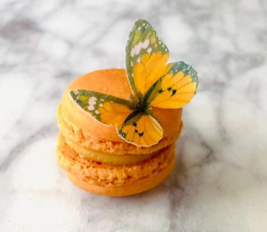 Orange Retro Edible Pre-Cut 3D Wafer Paper Butterflies - Multi-Sized Edible Butterflies