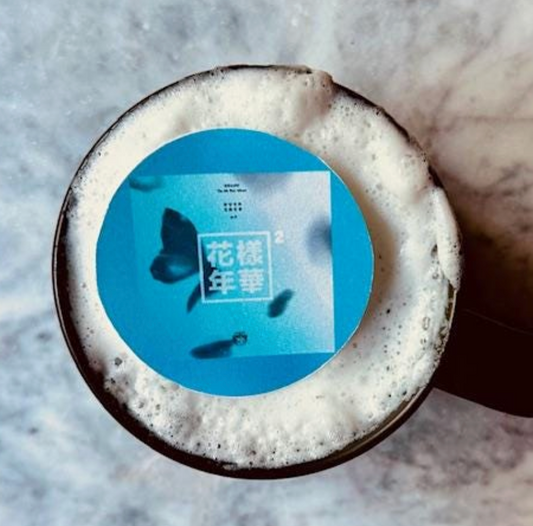 BTS Coffee Album Toppers Icing sheet - Custom Edible Drink Toppers for drinks/bakedgoods/marshmallows