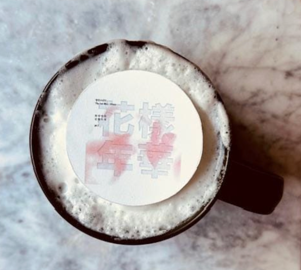 BTS Coffee Album Toppers Icing sheet - Custom Edible Drink Toppers for drinks/bakedgoods/marshmallows