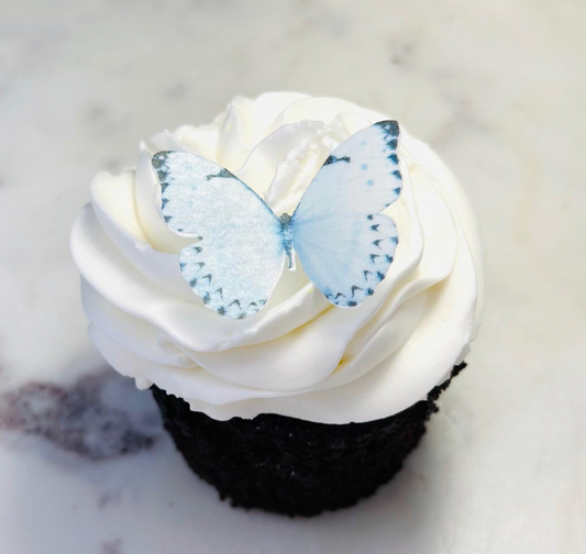 Periwinkle Blue Edible Pre-Cut 3D Wafer Paper Butterflies - Multi-Sized Edible Butterflies