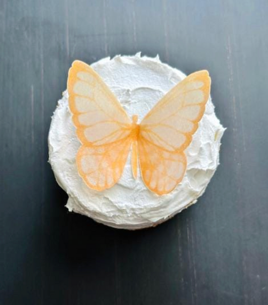 Orange sweet Edible Pre-Cut 3D Wafer Paper Butterflies - Multi-Sized Edible Butterflies cake decoration
