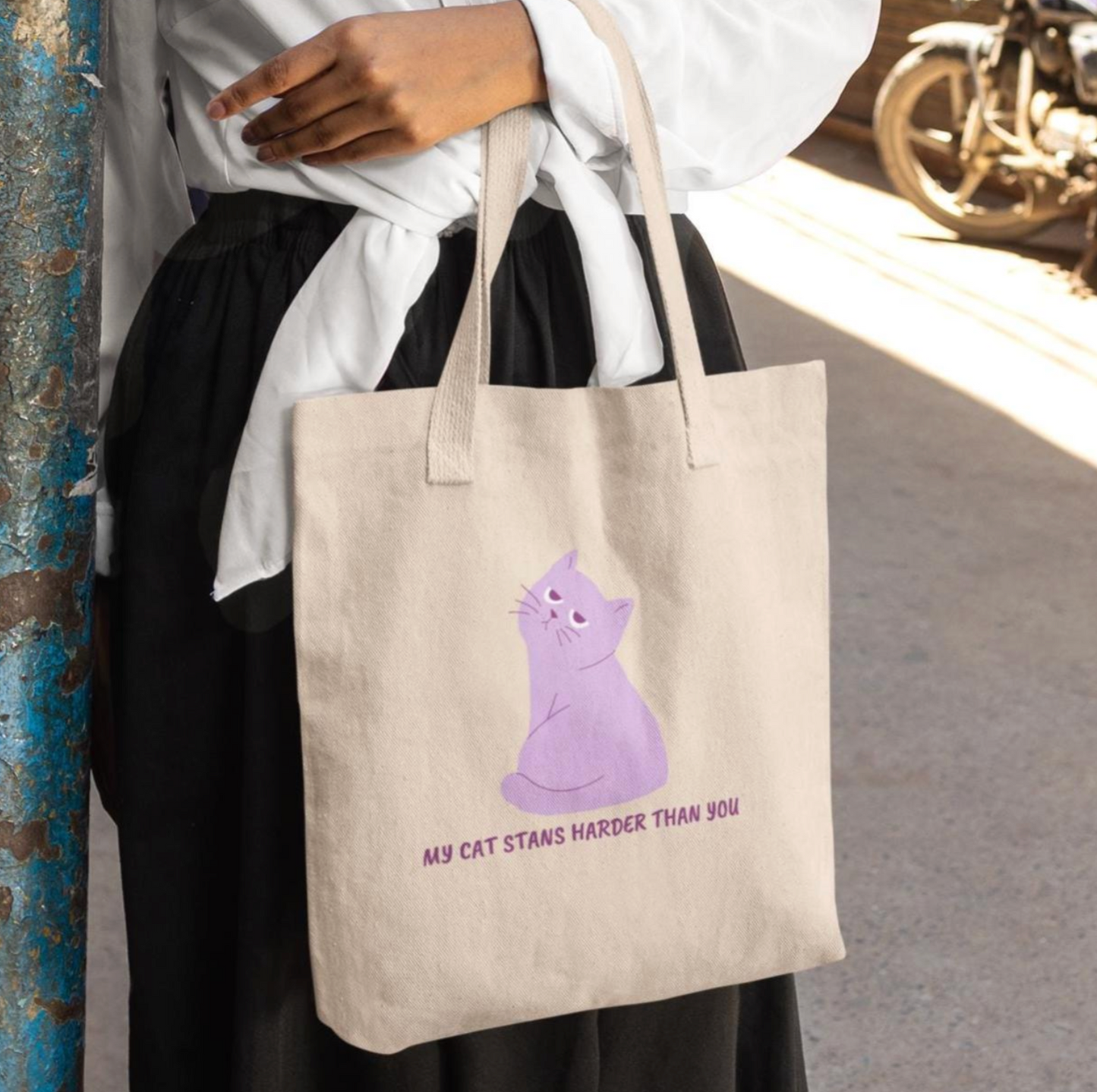 My Cat stans harder than you carry the sass cat lover reusable bag