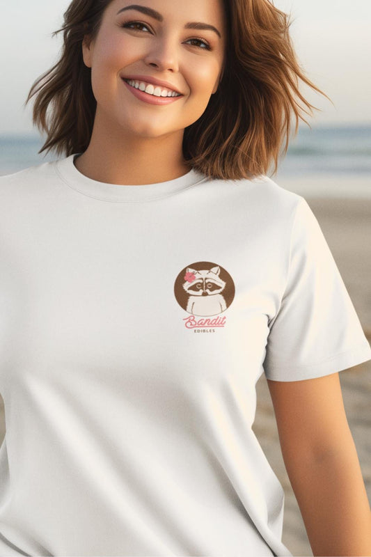 Bandit Edibles Style Your Go-To Summer Tee Surf Style Raccoon Logo Beachwear
