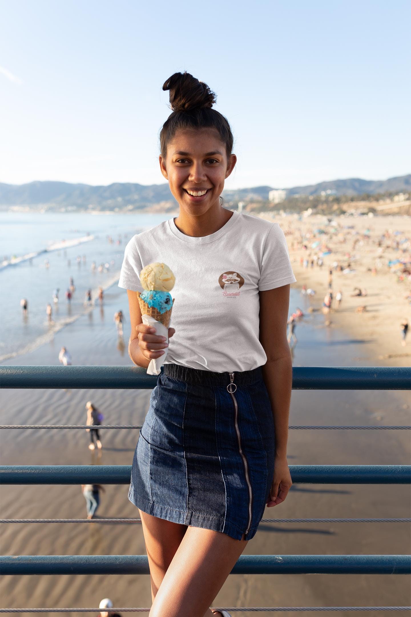 Bandit Edibles Style Your Go-To Summer Tee Surf Style Raccoon Logo Beachwear