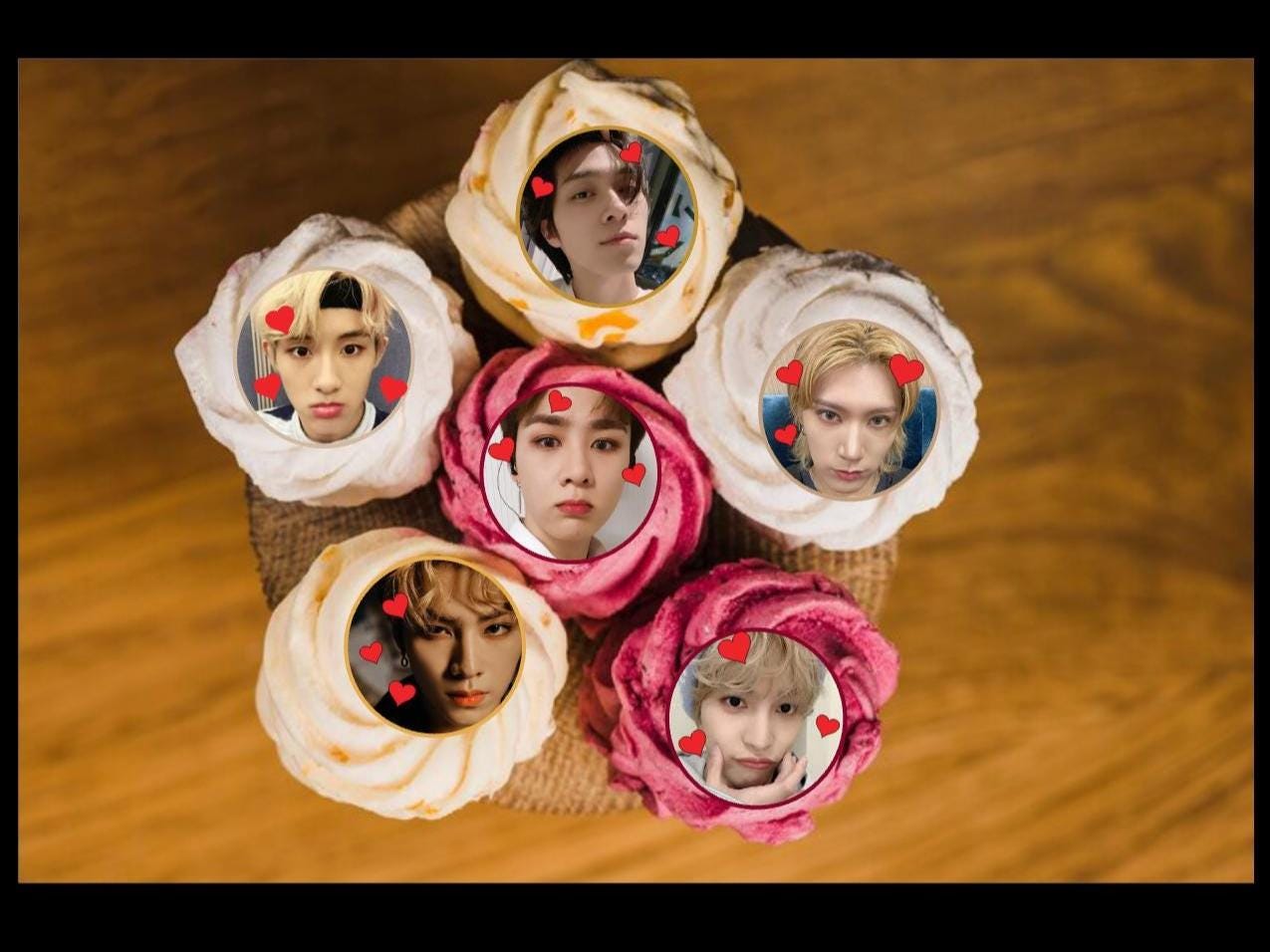 Kpop NCT Lover's Dream: Edible WayV Cupcake & Drink Decorations Valentines Day