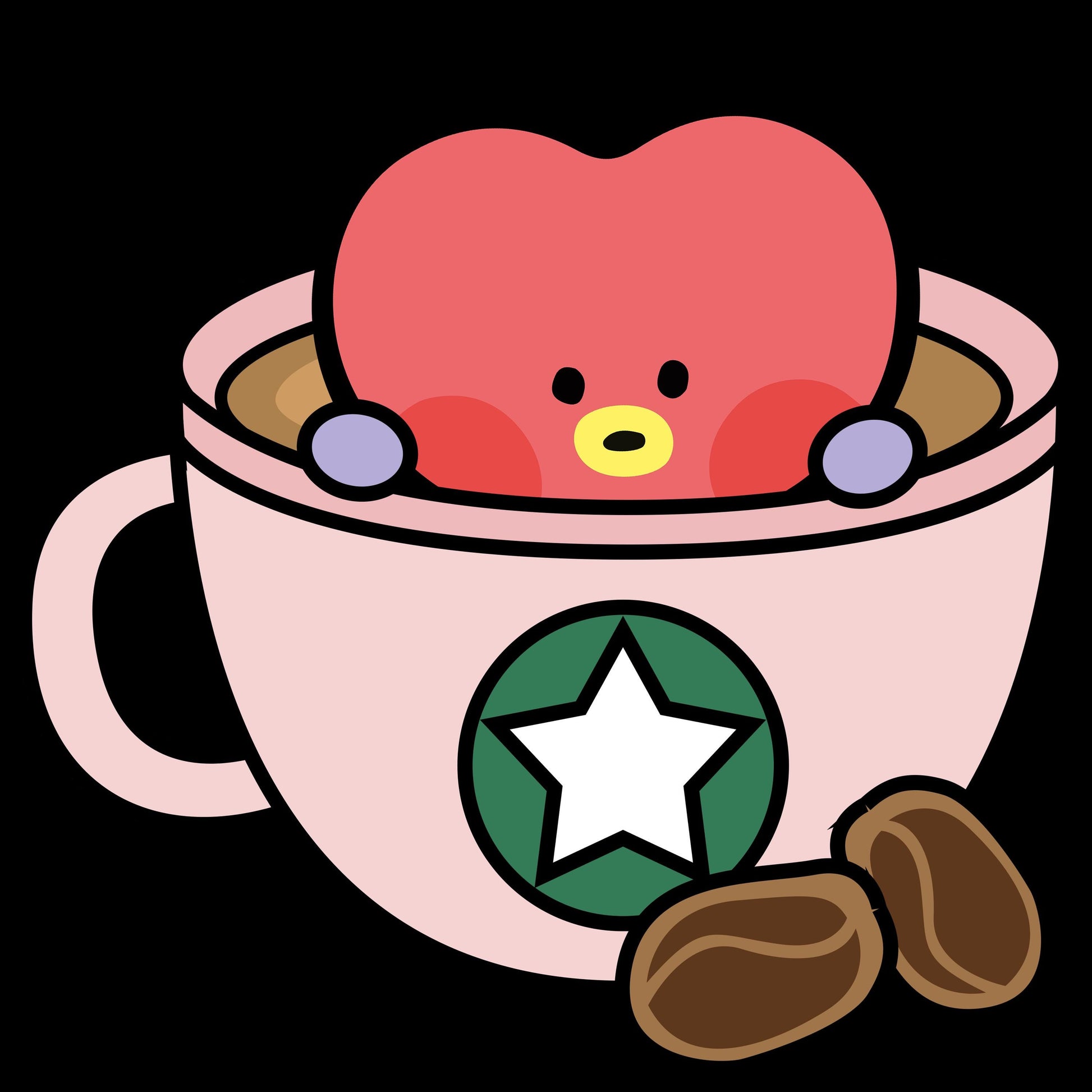 BTS BT21 Coffee Friends Cupcake Toppers - KPOP Fan Party Decorations for Drinks and Desserts