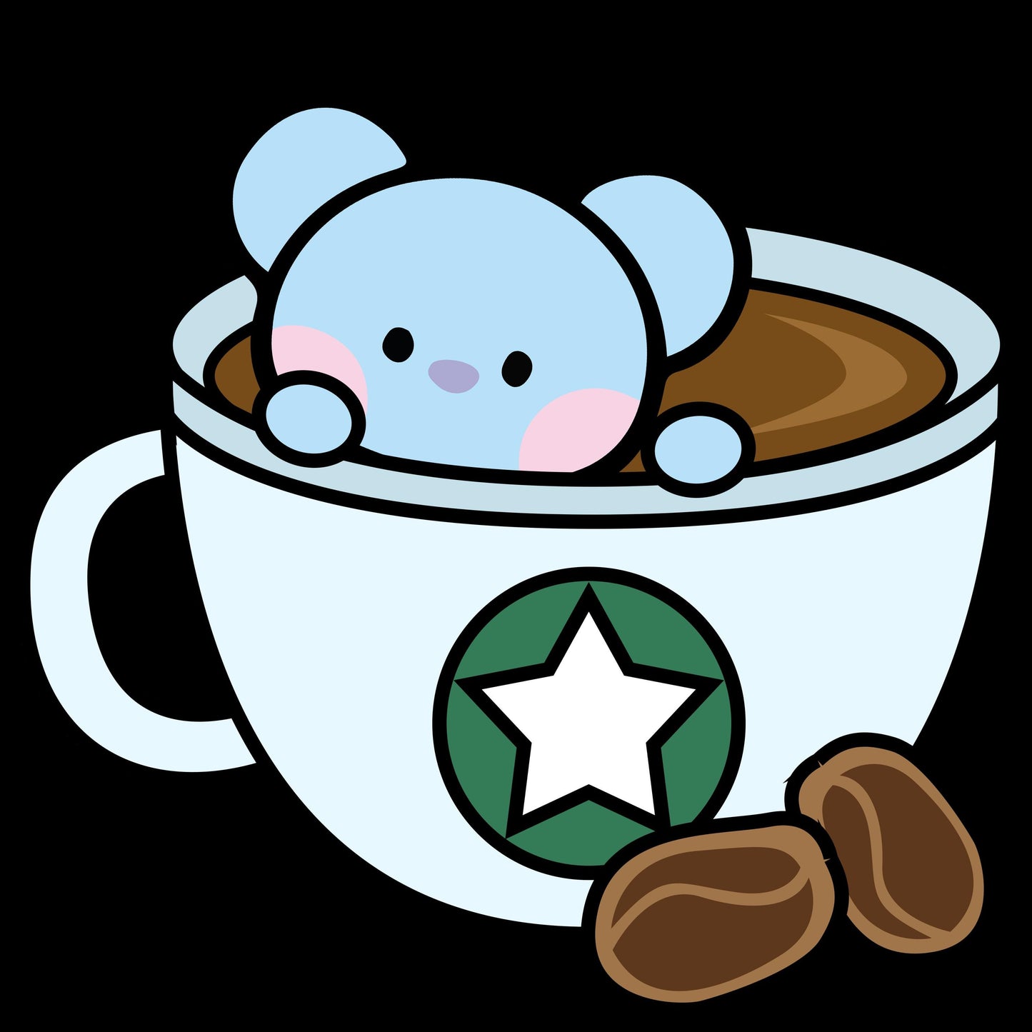 BTS BT21 Coffee Friends Cupcake Toppers - KPOP Fan Party Decorations for Drinks and Desserts
