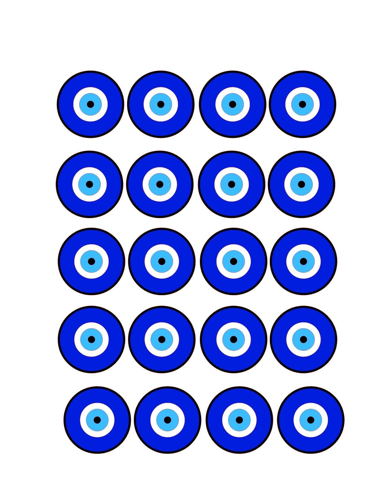 Evil Eye Topper Bulk Order OVER 99 Ct. Custom Wafer Paper Dessert Decoration for Greek All Parties & Events