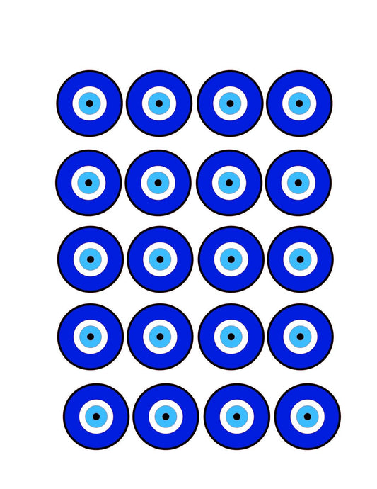 Evil Eye Topper Bulk Order OVER 99 Ct. Custom Wafer Paper Dessert Decoration for Greek All Parties & Events