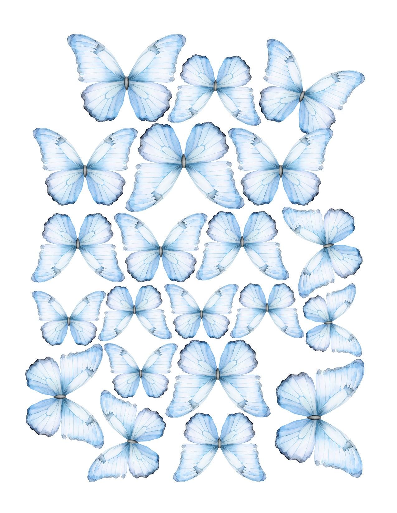 Boho Custom Edible Pre-Cut 3D Wafer Paper Butterflies - Multi-Sized For Desserts, Drinks, Parties, Weddings and Bouquets